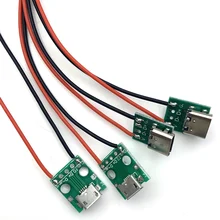  Type-c PCB with cabel Converter Adapter Micro USB to DIP female connector Breakout Board charging cable soldering board Socket 