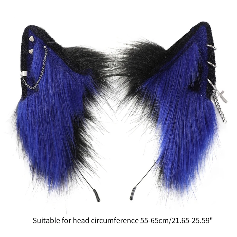 Cartoon Headband Cat Foxes Ears Shape Hair Hoop Plush Carnivals Party Headpiece Cosplay Party Costume Props Unisex
