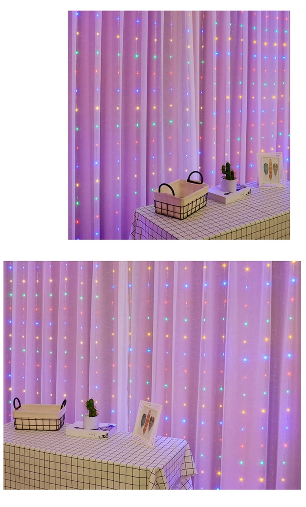 3M LED Curtain String Lights Garland USB Fairy Lights Festoon With Remote For Room Window Bedroom New Year Christmas Decoration