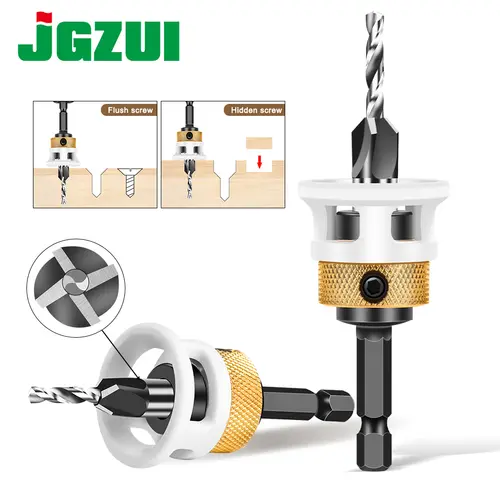 Woodworking Limit Four Edge Countersink Drill Alloy Drill Cone Drill Adjustable Depth Step Drill Screw Countersink Drill Bit