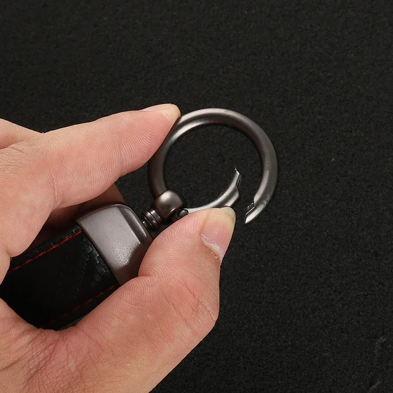 Portachiavi portachiavi in corda di cuoio in fibra di carbonio per auto di nuova moda per accessori auto SCIROCCO - immagine 6