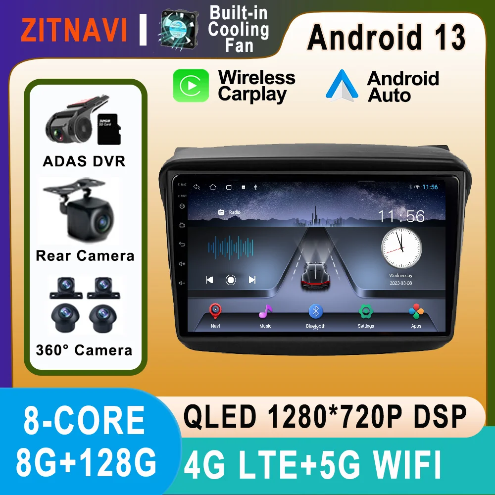 

9 Inch Android 13 For Mitsubishi Pajero Sport 2 L200 Triton 2008 - 2016 Car Radio 4G ADAS Multimedia Player AHD Autoradio WIFI