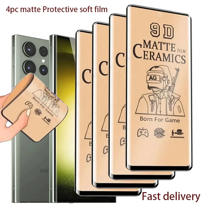 4PCs matte ceramic film screen protector for Samsung Galax S21 S22 S23 S24 S22plus s23plus s24ultra  Soft protective film