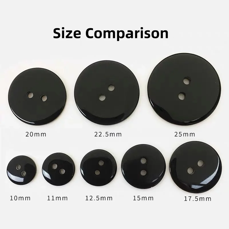 Transparent/Black/White 2-Holes resin Plastic Buttons 9-25mm Apparel Supplies Sewing Accessories 2