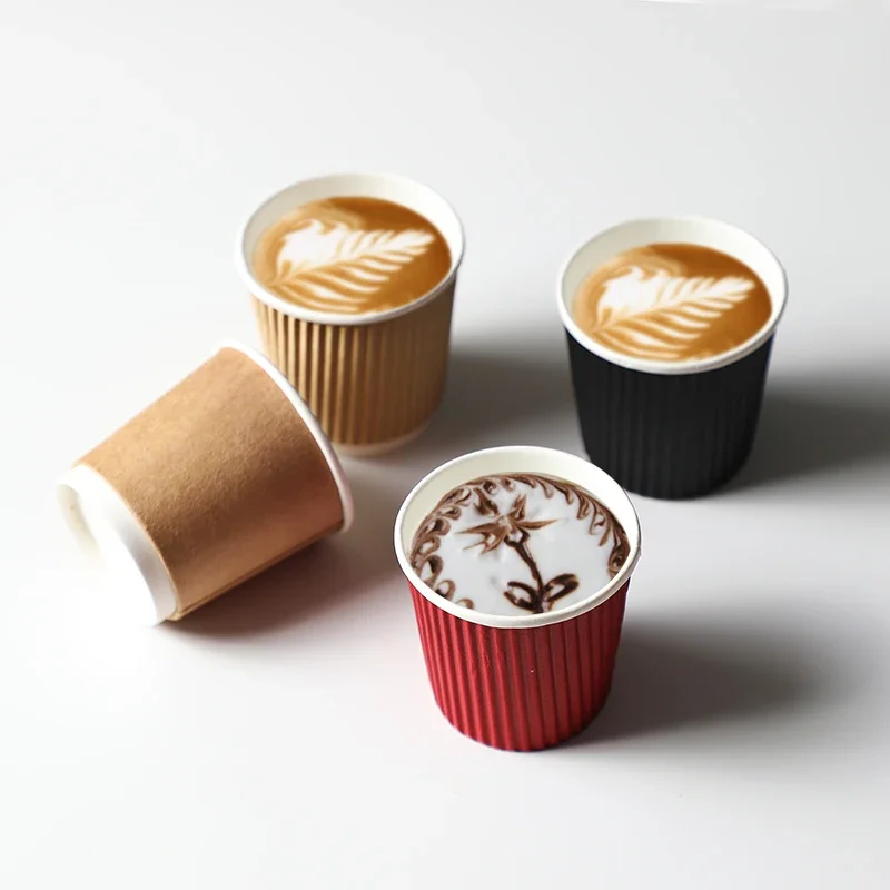 Paper Cup 4oz 100pcs/pack Disposable Kraft Coffee Cup Hot Drinking Party Supplies