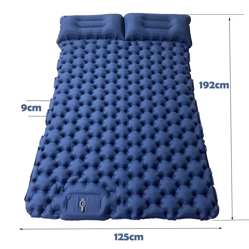 

Double Sleeping Pad for Camping Self-Inflating Mat Sleeping Mattress with Pillow for Hiking Outdoor 2 Persons Travel Bed Air Mat