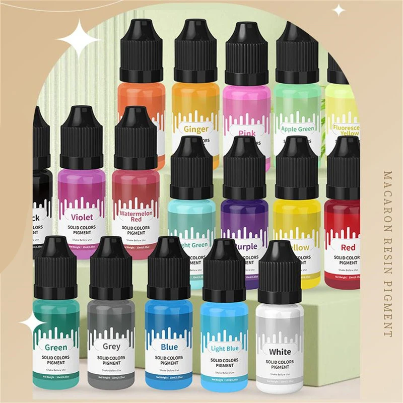 Epoxy Resin Pigment Soap Dye Pigments 28color 10ml Solid Colors Pigment Essence Handmade Soap Dye Crystal Drop Glue Colorant DIY Jewelry Making