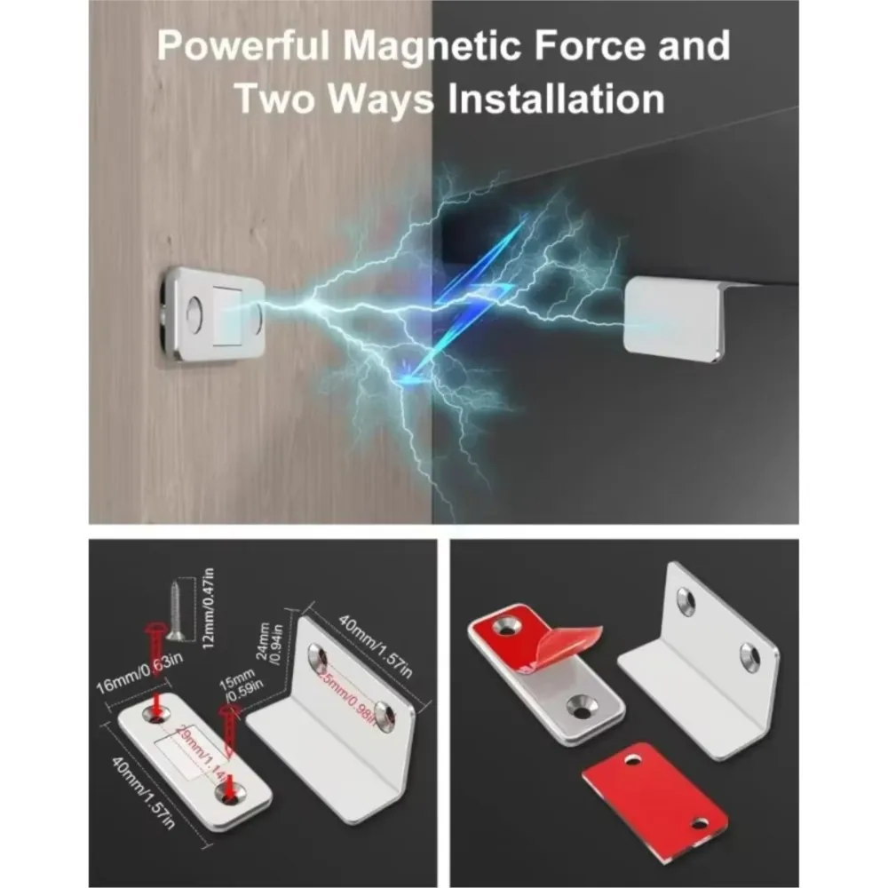 Invisible Magnetic Door Catch Latch - Seamless Adhesion & Effortless Release for Cabinets & Sliding Doors
