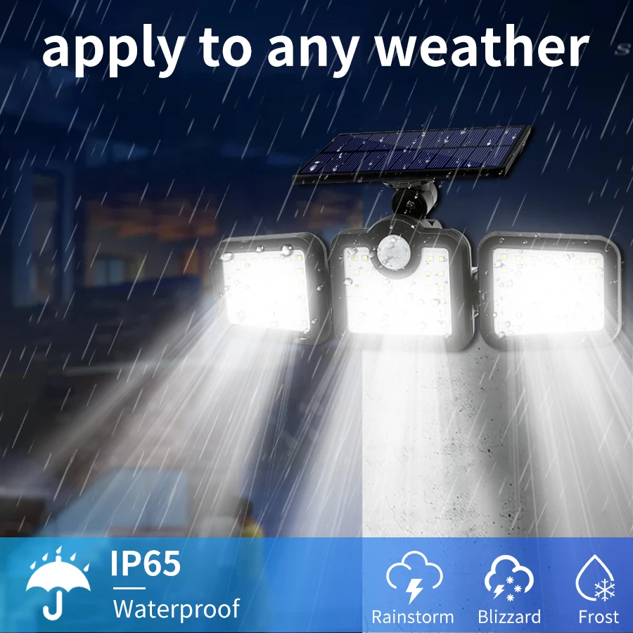 COB LED Solar Lights Outdoor Remote Control Motion Sensor Porch Light Waterproof Spotlight Exterior Emergency Lamp 171