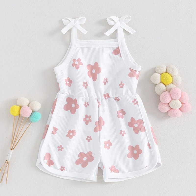 

WZTYYDS Toddler Baby Girl Summer Clothes Floral Romper Tie-Up Strap Halter Jumpsuit Infant Summer Sling Playsuit 6M-3T