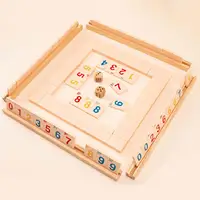 Wooden Fast Moving Tile Family Party Game, Party Game,2-4 People Mahjong Digital Game 2