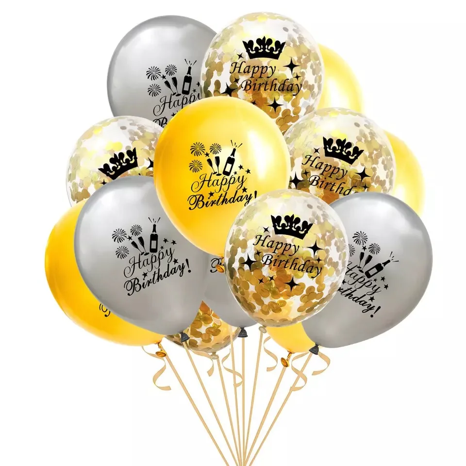 Topper Feliz Cumpleaños Globo Oro
