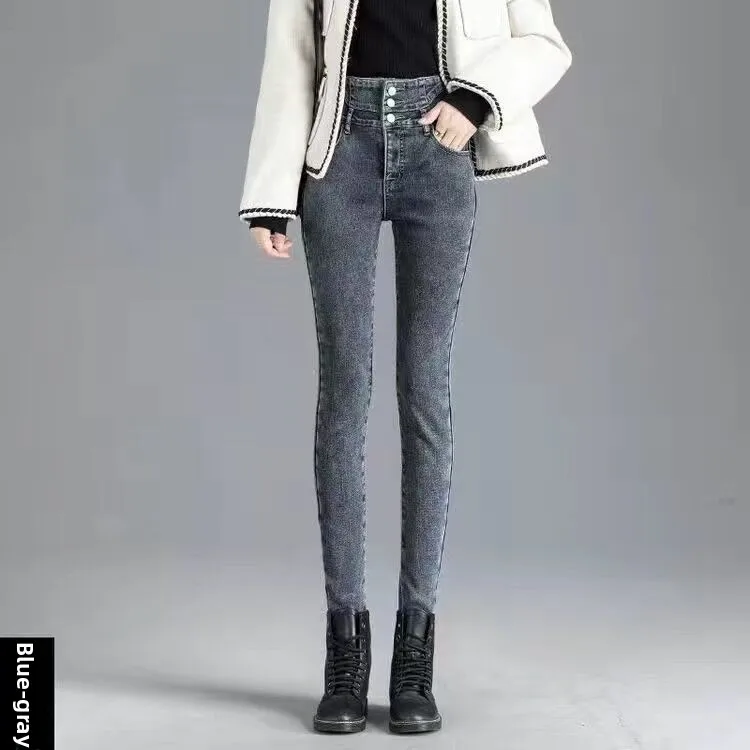 [high quality] blue gray without velvet [three buttons]