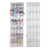 24/28 Grid Wall-mounted Sundries Shoe Organiser Fabric Closet Bag Storage Rack Mesh Pocket Clear Hanging Over The Door Cloth Box 1