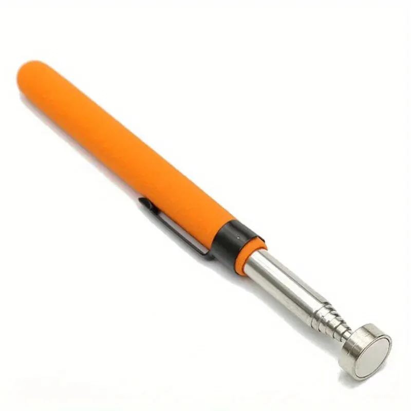 Magnetic Retractable Pickup 8 Pound Magnetic Retractable Pickup Orange Suction Iron Rod Portable Multifunctional Extractor Pen Clip Automotive Repair Tools