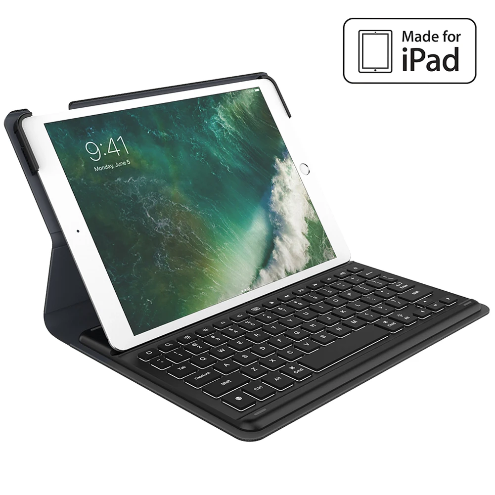 Smart Keyboard for 10.5-inch iPad Air w/ Smart Connector Slim Shell Protective Cover Folio Case Stand Backlit Key Shortcuts