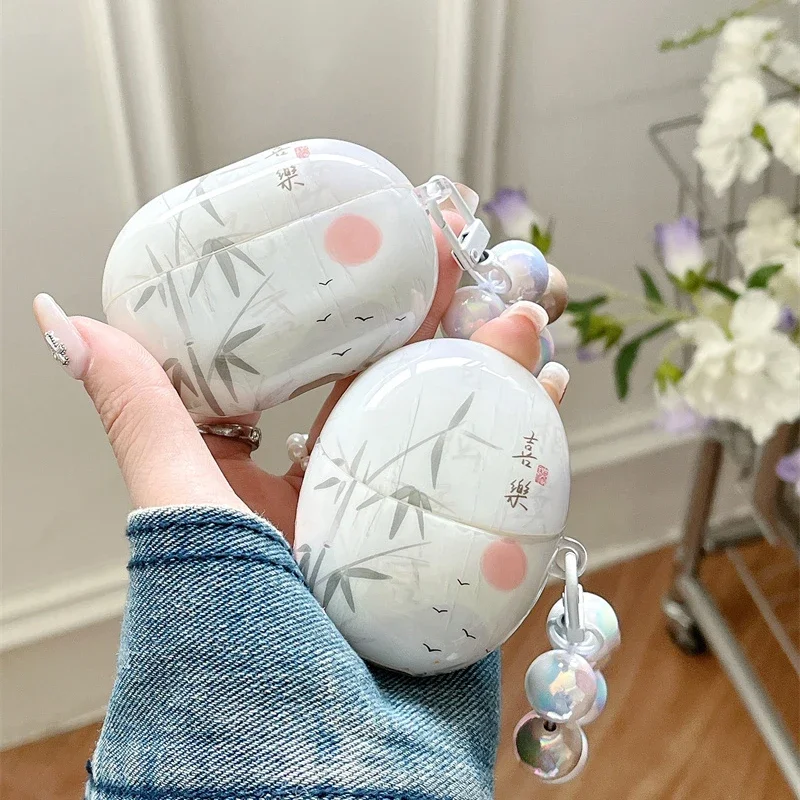 Cover Cinese Per Huawei Freebuds Pro 2 + Custodia In Bambù Per Pittura Per Freebuds 5I 4I Custodia Per Freebuds 5 Funda Huawei Earbuds