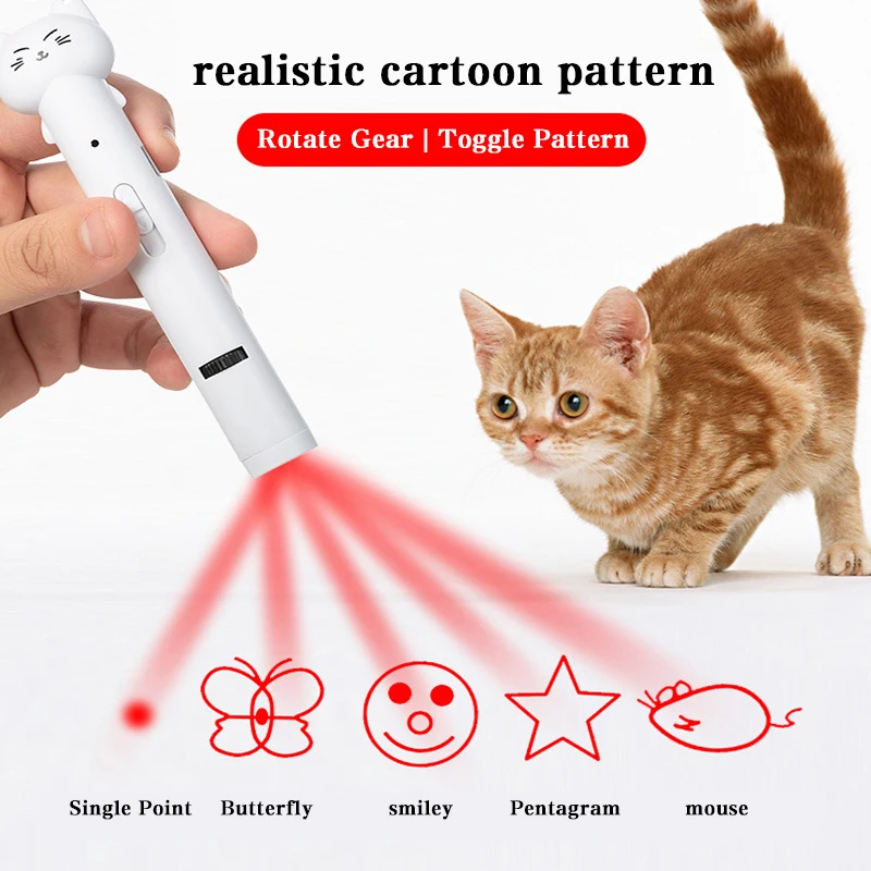 USB перезаряжаемая Лазерная Игрушка забавная кошка лазерная указка проекция с