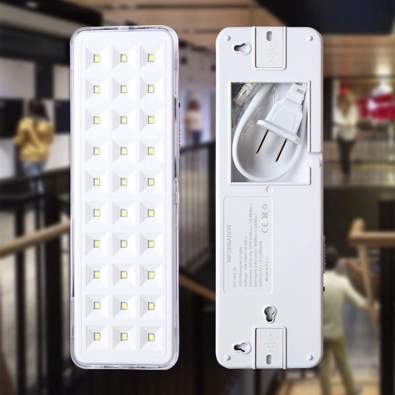 30LEDs Emergency Light Fire Fighting Lights Wall-Mounted Rechargeable Exit Lamp Work Light Camping Lantern for Home Outdoor