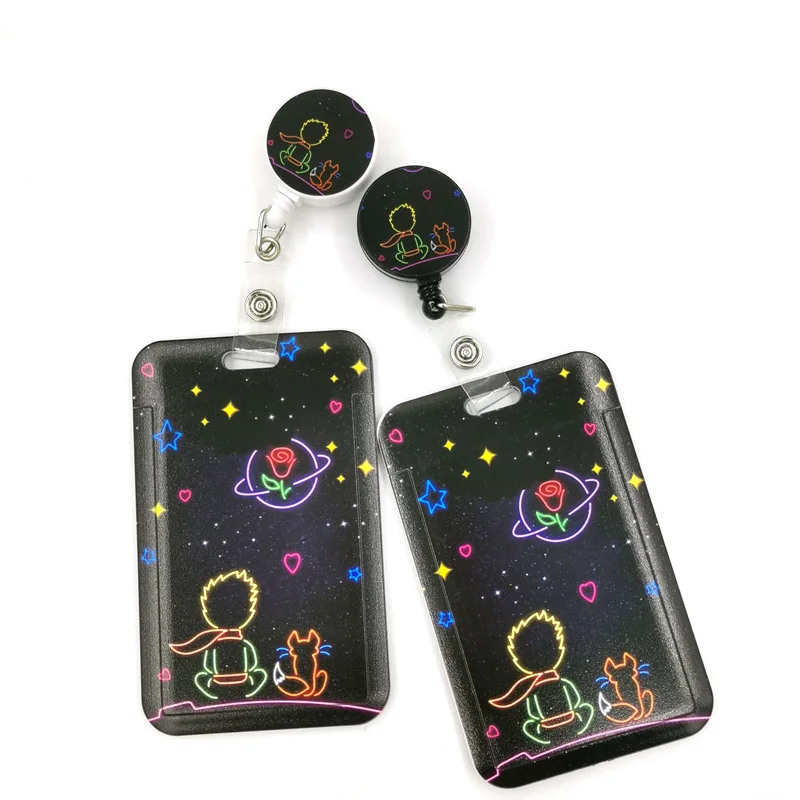 Little Prince Cartoon Credit Card Holder Lanyard Retractable Badge Reel