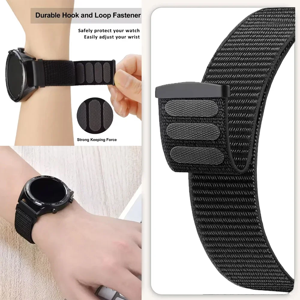 Enhanced Durable Sport Nylon Loop Watch Strap - Ocean Bracelet 20mm 22mm Correa