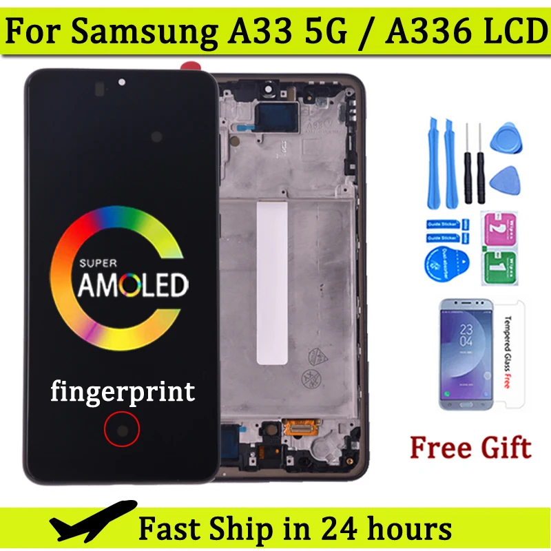 6,4 'Super AMOLED дисплей для Samsung A33 5G LCD A336 сенсорный экран дигитайзер в сборе для Samsung A33 5G A336B ЖК-дисплей