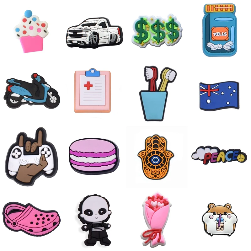 

Shoe Charms Accessories Fits for Crocs Single Sale 1pcs Decorations PVC Buckle for Kids Party Christmas Gifts Pins
