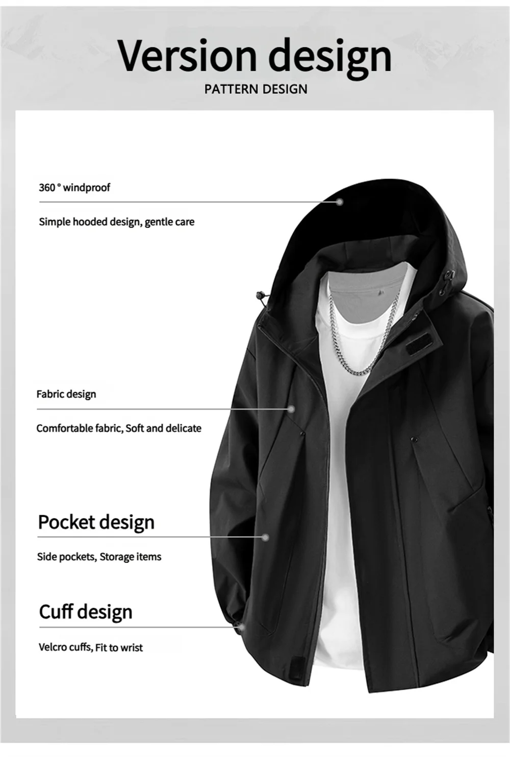 Windproof Waterproof Jacket - Plus Size Workwear Coat With Breathable Zipper Closure