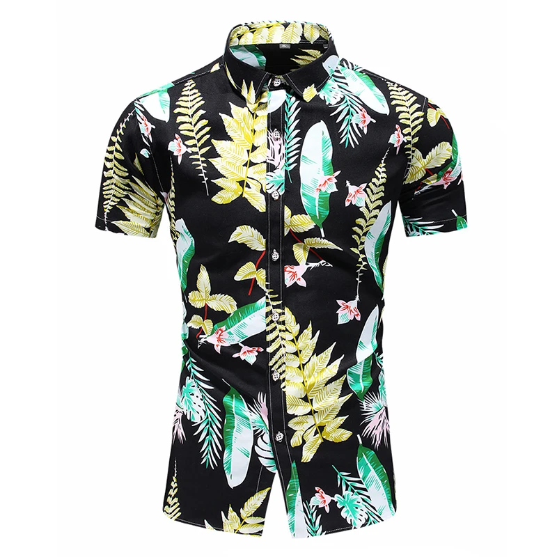 

5XL 6XL 7XL Men's Flower Shirt Summer Fashion Personality Printed Short Sleeve Shirts Male Casual Plus Size Beach Hawaiian Shirt