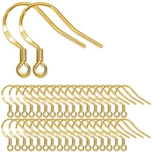 

925 Sterling Silver Earring Findings Earrings Clasps Hooks Fittings DIY Jewelry Making Accessories 18K Gold Hook Earwire Jewelry