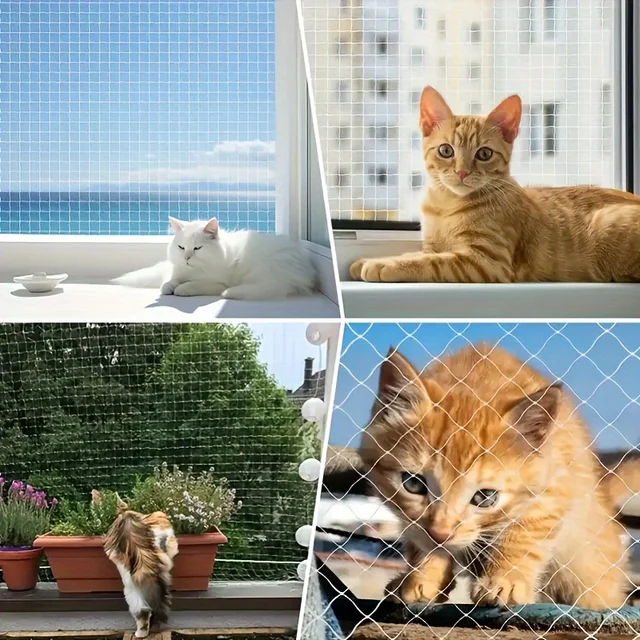 Extra Large Cat Balcony Fence , High-strength Polyester Pet Protection Net, Easy To Install, Suitable For Balconies, Windows 4