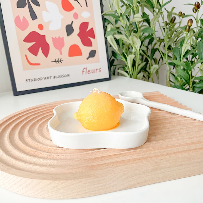 Ins Eierteller für Lebensmittel Keramik Kawaii Frühstück Kuchen Obst Dessert Salat Dekorative Gerichte mit Löffel Küchengeschirr_voghion.com