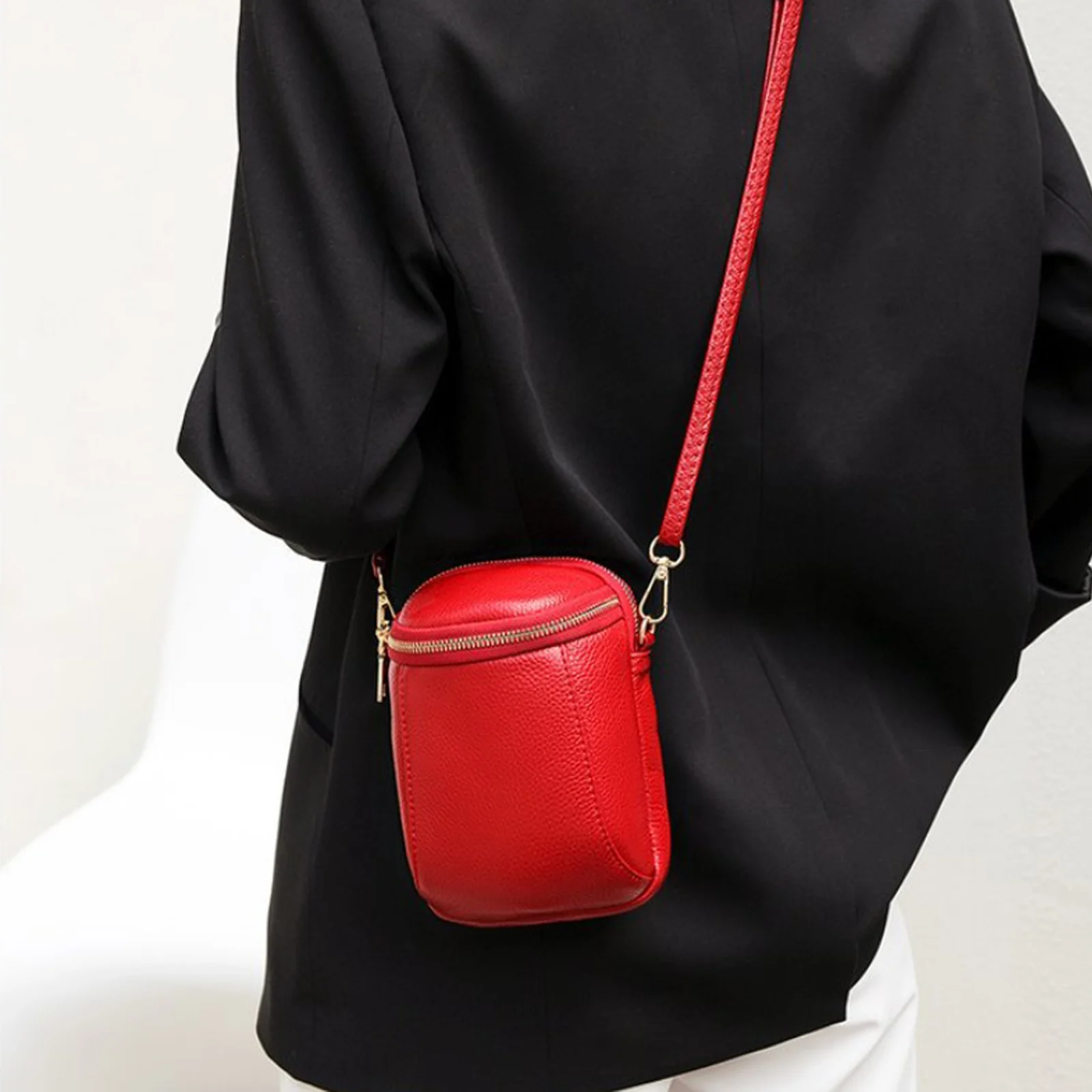 High Quality Soft Leather Cell Phone Bag New Mini Crossbody Bag Texture Top Layer Cowhide Shoulder Bag For Women