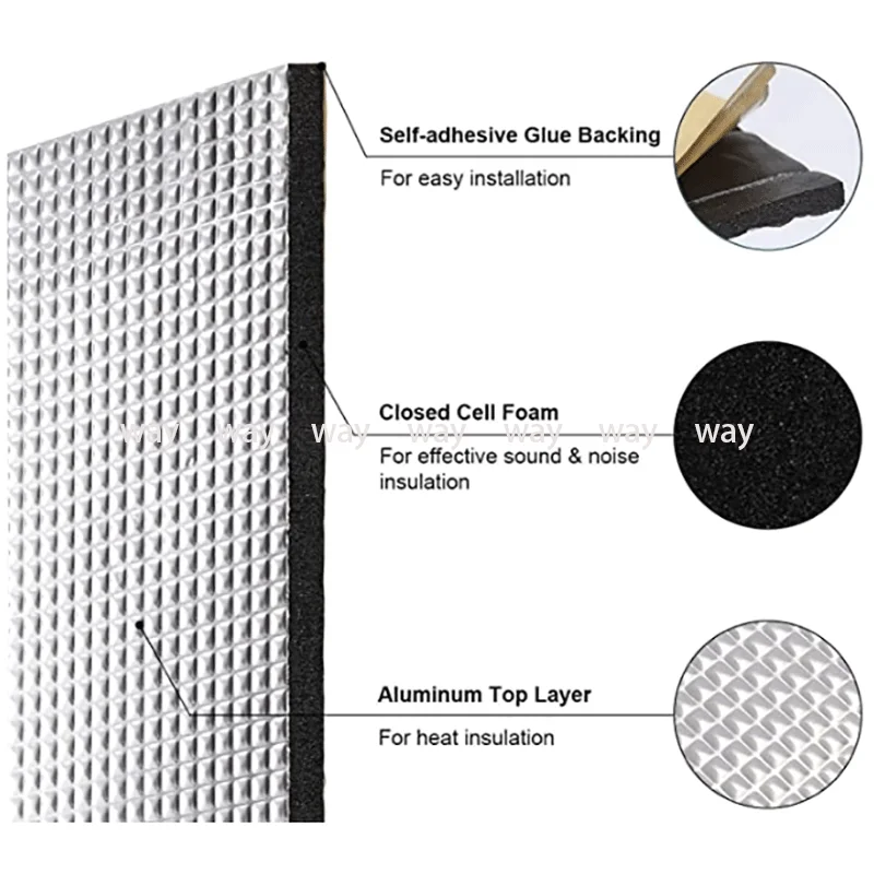1Pc 100x40cm 5mm Car Noise Insulation Heat Sound Pad Car Truck Noise Insulation Mat Heat Sound Thermal Proof Pad