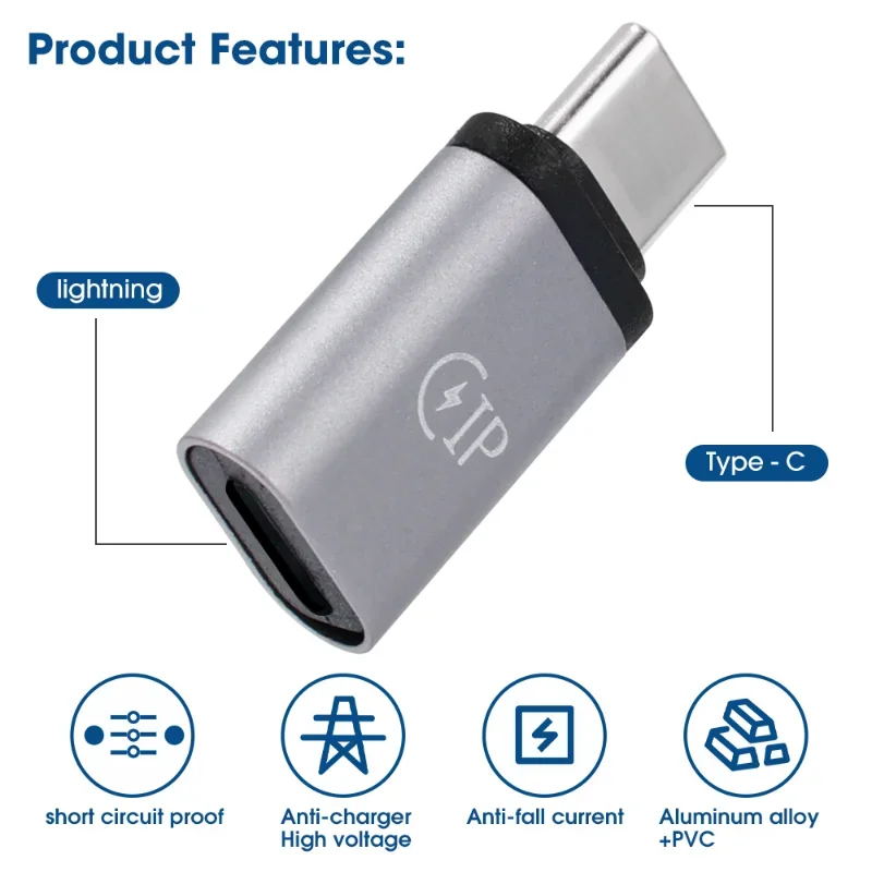  Type-C ȭ   ios  ȵ̵    Ŀ USB C Male ̺ ȯ⿡ Lightning Female