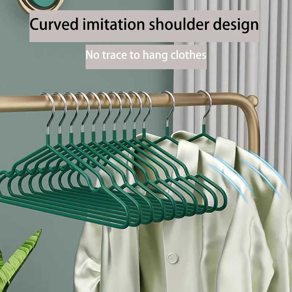 Clothes Hanger Hanger With Grooves For Airing Children Adult Metal Simple Thick Non-slip Dip Plastic Coat NonSlip Hangers