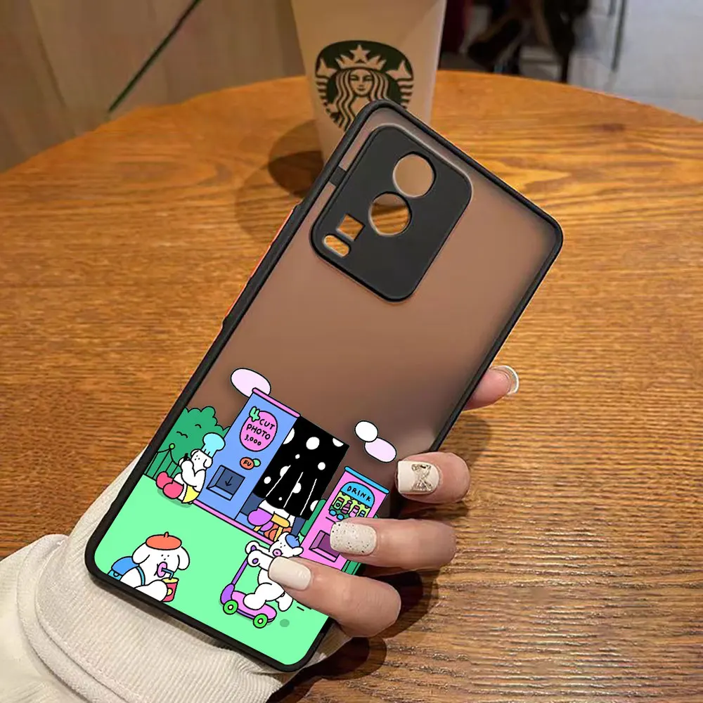 thumbnail image 1 of Funda mate para VIVO X90 X80 X70 5G X60 X50 X30 IQOO NEO 3 7 PRO PLUS X27 X23 X20 Funda Coque Shell cerdo blanco conejo dibujos animados, 1 of 5
