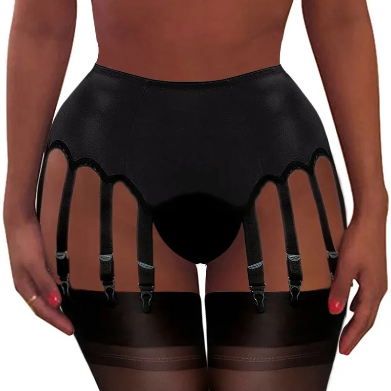 Muyogrt Sturdy Thigh High Sock Garter Belt With Metal Clips Sexy Batwing Waisted Mesh Garterbelt Black Lingerie Pinup | Женская одежда