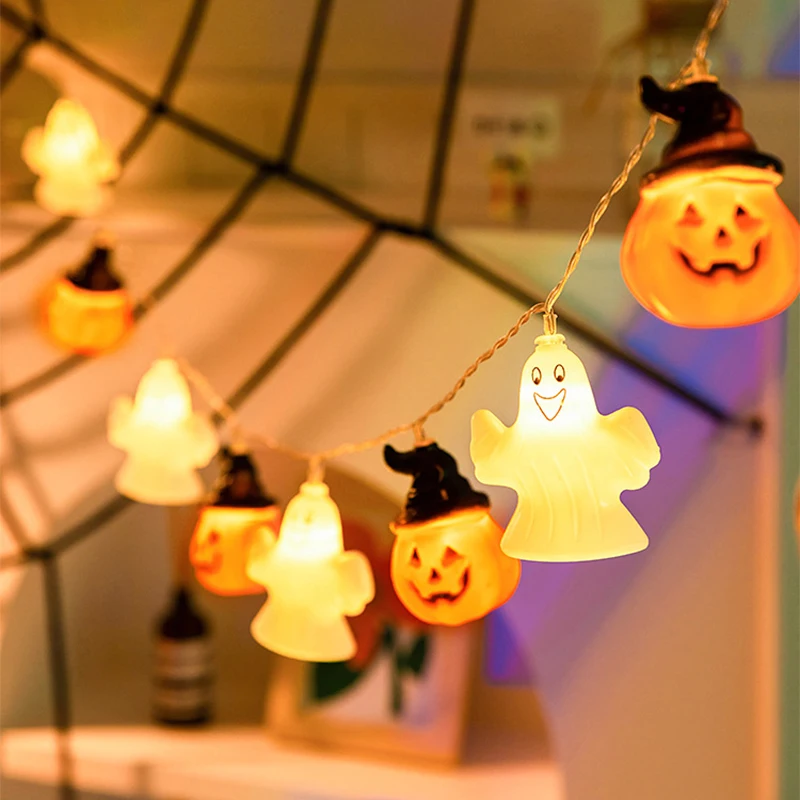 Luces De Halloween De 3.6 M Con 24 LED – Incluye Fantasmas, Arañas, Murciélagos Y Calabazas, 8 Modos, Control Remoto