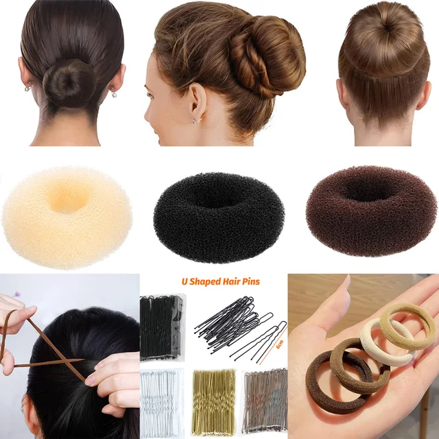 Accessoires capillaires : Chignon magique en mousse, outils de coiffure pour chignon rapide et volumineux, pour filles, femmes et dames 1