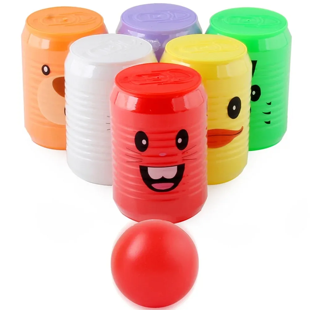 Can Shape Bowling Toy for Kids Indoor Cans Digital Educational Cartoon Animal Pattern Early Educational Interactive Toy