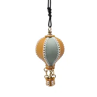 2025 New Genuine Leather Hot Air Balloon Pendant Handmade Diy Material Package Handmade Sewing Genuine Leather Mini Keychain 1