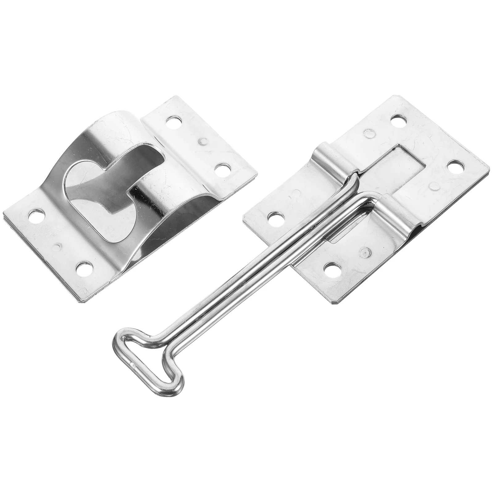 1 Set of T-style Door Locks Stainless Steel Holder for Trailer