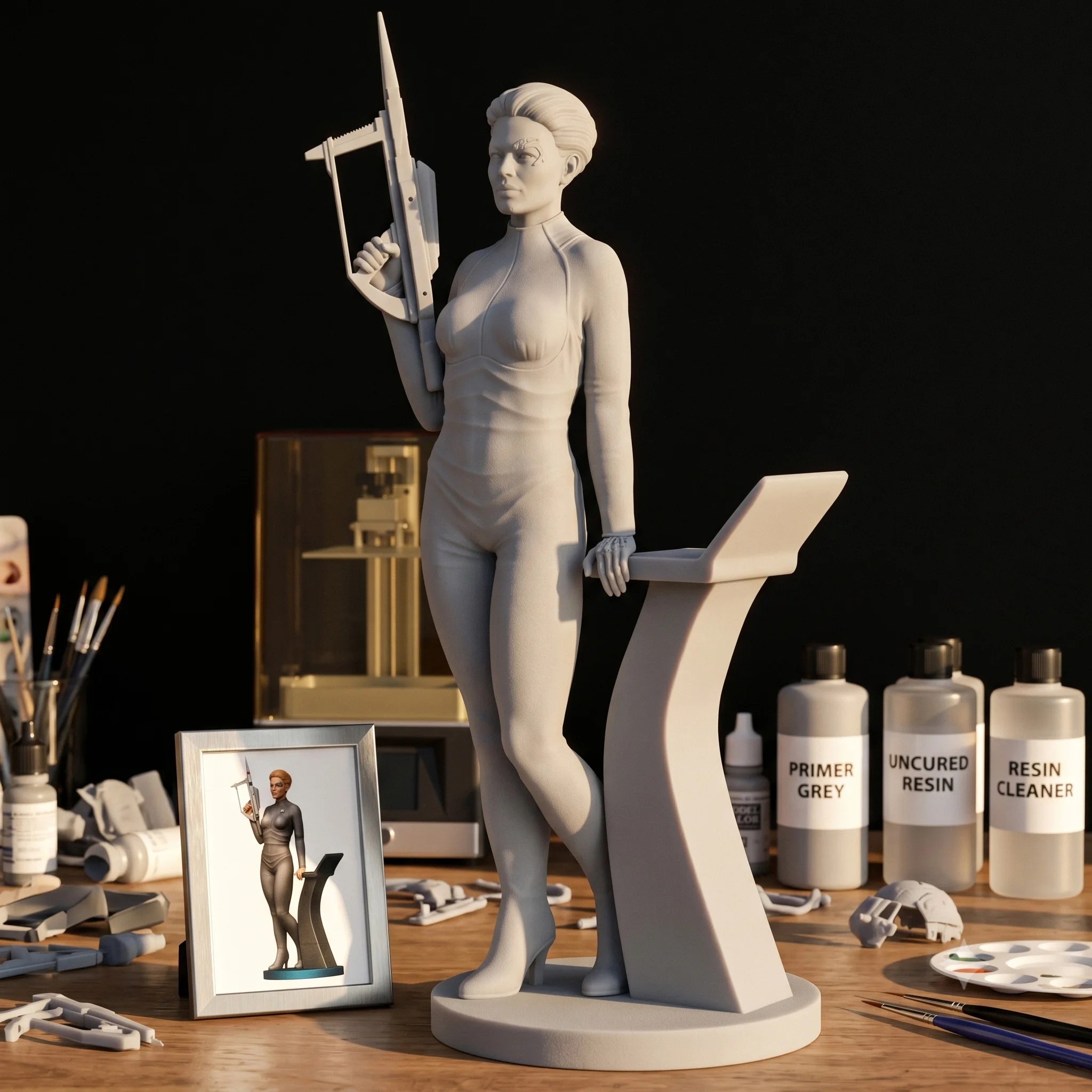 1/24 1/18 1/12 9피규어 중 7개는 도색되지 않고 조립되지 않은 3D 프린팅 ..