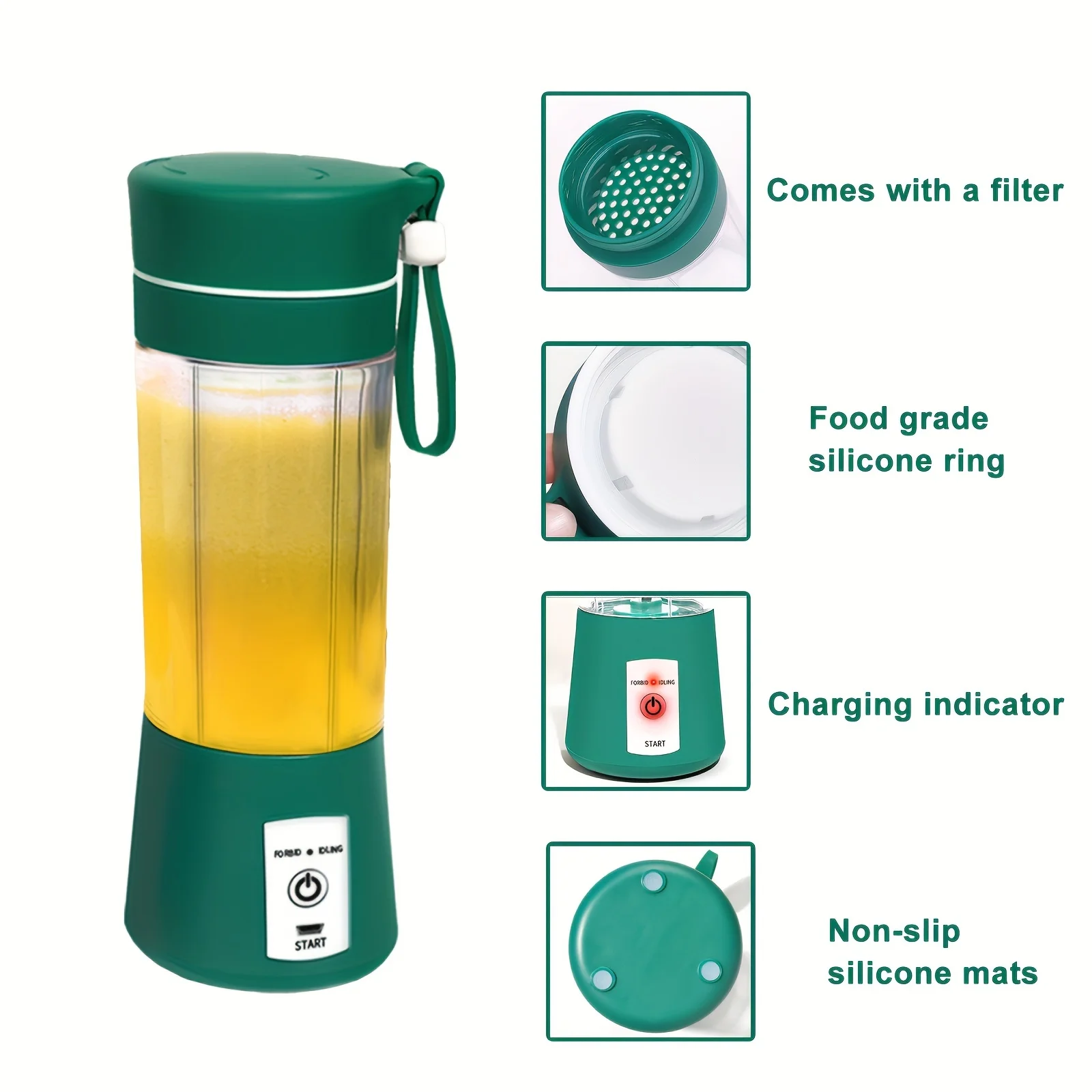 bebidas, 6 lâminas, USB, portátil, espremedor, liquidificador