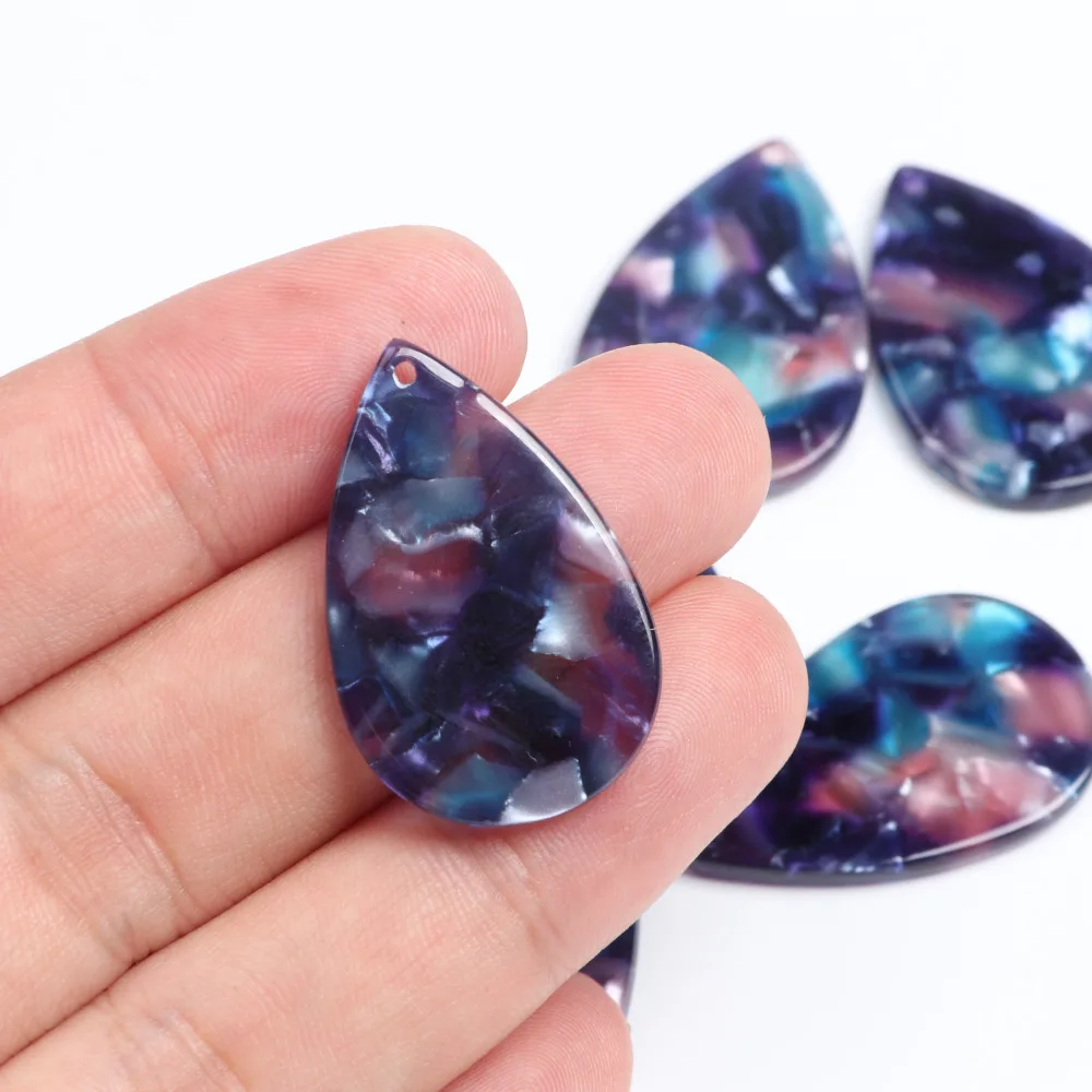 Schildpatt perlen, Acetat-Acryl-Ohrring anhänger, tropfen förmige Anhänger, Schmuck funde, Ohrringe Teile, 31mm x 20mm – Detail 3