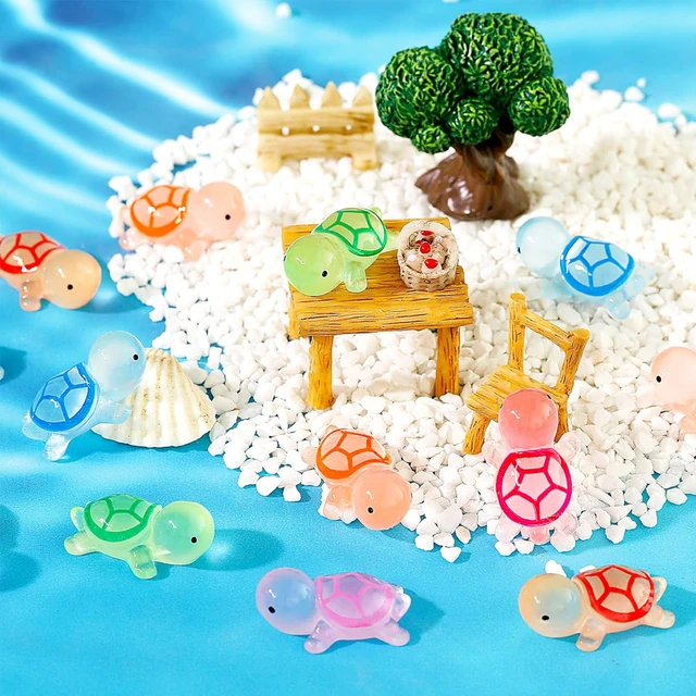 100 Pcs Glow In The Dark Mini Resin Animals - Cute Fairy Garden Decor, DIY Craft Accessories, Mixed Random Styles