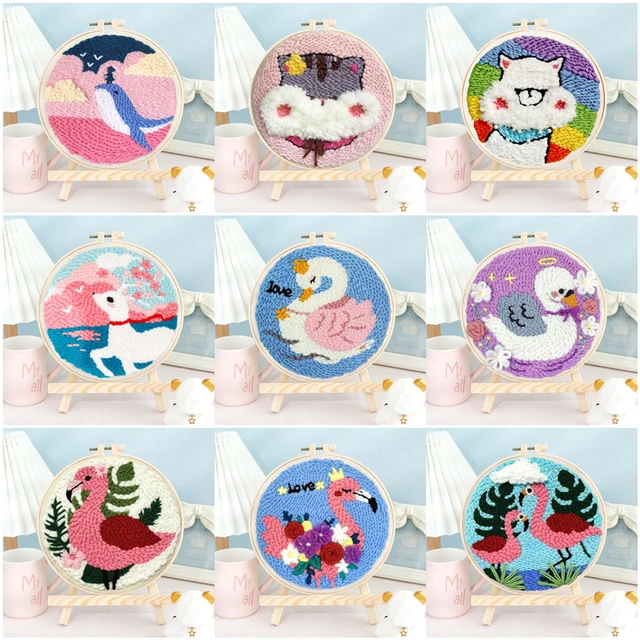 Magic Needle For Embroidery Punch Needle Kit Cute Animal Poke Embroidery  Kid Funny Easy DIY Play Craft Sweing Set For Beginner - AliExpress