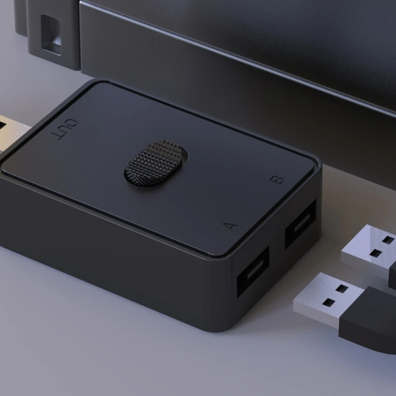 2 포트 USB KVM 스위처 프린터 공유 양방향 USB KVM 스위치 허브 드롭 배송