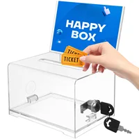 Piggy Banks Donation Box Suggestion Box Clear Acrylic Ballot Box multiuse Money Saving Banks For Fundraising with key Only Save 2